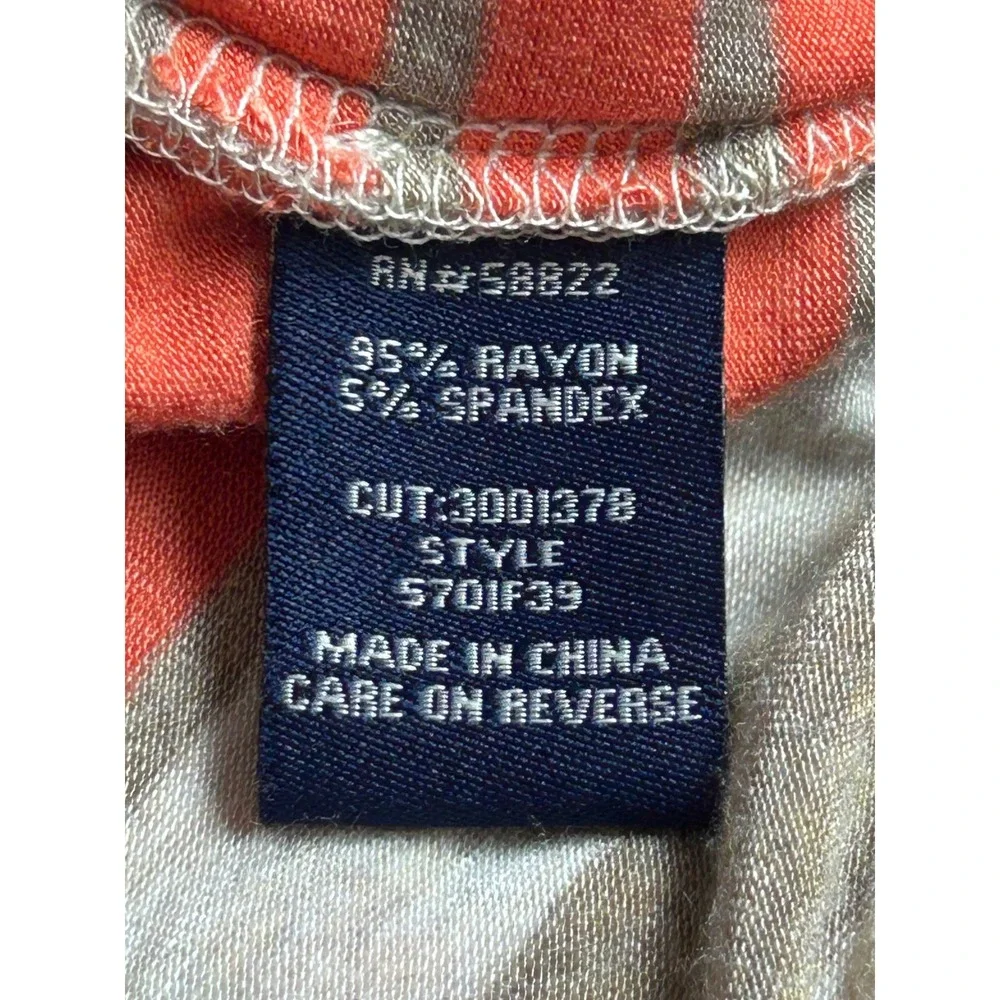 Max Edition Womens Striped Dolman Sleeve Poncho Top Oatmeal Orange S/M 5701F39